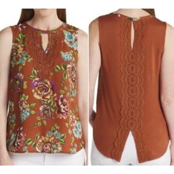 NWT DANIEL RAINN Stitch Fix Burnt Orange Quin Sleeveless Top Petite Small - Picture 1 of 4